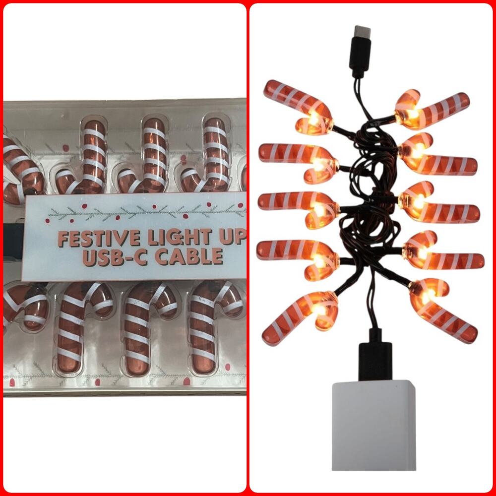 Vivitar Novelty Christmas Candy Cane‎ C Port Phone Charger | NEW!!